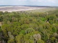 European forest, aerial view. Forest landscape in spring Royalty Free Stock Photo