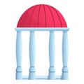 European gazebo icon, cartoon style Royalty Free Stock Photo