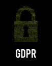 European GDPR, silhouette padlock source code