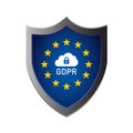 European General Data Protection Regulation Shield Royalty Free Stock Photo