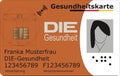 European - German schematic chart of a German electronic health insurance card.