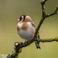 European Goldfinch on a tree branch Royalty Free Stock Photo