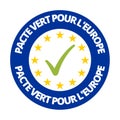 European green deal symbol icon called pacte vert pour l\'Europe in French language