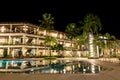 European hotel with swimming pool decoration lighting