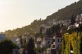 European Houses on Mountainside Hillside Sunset Beautiful Mediterranean Landscape