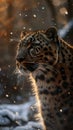 a European Ice Age leopard in a cinematic setting.