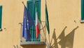 European and Italian flags