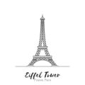 European landmark in thin line vector illustration