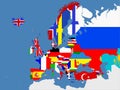 European map with country borders Royalty Free Stock Photo