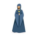 European medieval Catholic monk character colorful vector Illustration