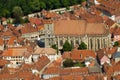 European medieval city view. Miniature tilt shift lens effect