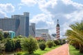 European Modern Architecture And Bycicle Road In The Seafront Promenade In Resort Town. Orbi Sea Towers In Batumi. Royalty Free Stock Photo