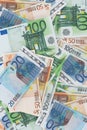 European money - a lot of Euro banknotes