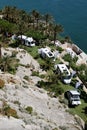 Motorcaravan, Motorhome, Recreational Vehicles parked i exotic garden