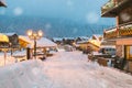 European mountain village in winter. Macugnaga and the Italian Alps Royalty Free Stock Photo
