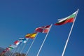 European national flags in row