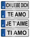 European number love plates