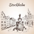 European old town Stockholm - Sweden. Oldest Square in Stockholm