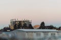 European Parliament building at dusk Royalty Free Stock Photo