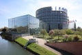 European Parliament Building with windows of Members of the European Parliament in Strasbourg Royalty Free Stock Photo