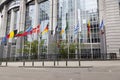 European Parliament Flags, Brussels Royalty Free Stock Photo