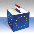 Netherlands, European parliament elections, ballot box and flag