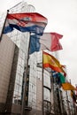 European Parliament flags Royalty Free Stock Photo