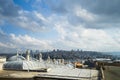 Panoramic view of European part of Istanbul city from roof Royalty Free Stock Photo