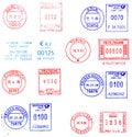 European postmarks background Royalty Free Stock Photo