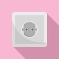 European power socket icon, flat style Royalty Free Stock Photo