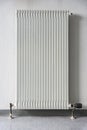 European Radiator White Contrast Wall Interior Geometric Perspective Royalty Free Stock Photo