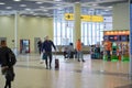 European redbeard man is in protective medical mask in airport