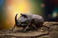 European rhinoceros beetle Oryctes nasicornis Royalty Free Stock Photo