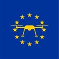 European rules for drone aerial aircraft law, drone concept