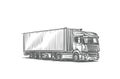 European Semitrailer truck illustration. Vector. Royalty Free Stock Photo