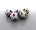 European soccer balls with flags Royalty Free Stock Photo