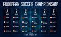 European soccer championship 2016 group stages vector design on blackboard.