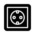 european socket glyph icon vector illustration