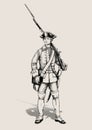 European soldier of the 18th century unpainted