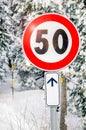 European Speed Limit Sign Royalty Free Stock Photo