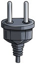 European Standard Electrical Plug Illustration Power Connection Component Royalty Free Stock Photo
