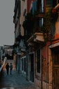 European streets at the sunset in Venice, Italy