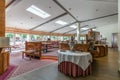 European style retro restaurant with wooden table and chairs