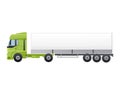 European style truck with trailer transportation cargo vehicle vector illustration on white background