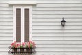 European style window and flower