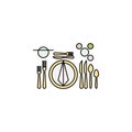 European, table etiquette colored icon. Can be used for web, logo, mobile app, UI, UX