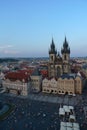 European town Astronomical Clock Tower Bell Tower Old Town Square Prague Czech Republic castle houses