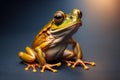 European tree frog, Hyla arborea isolated on solid colour background. ai generative