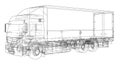 European truck outlined vector