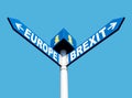 European Union and Brexit road signs